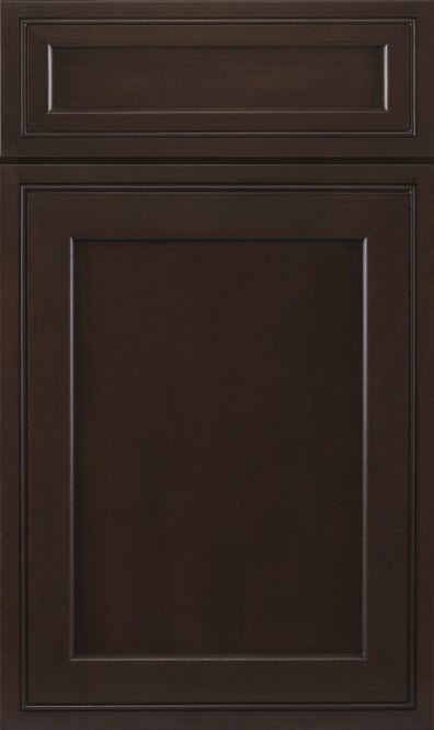 H3 cabinet door sample in dark brown finish