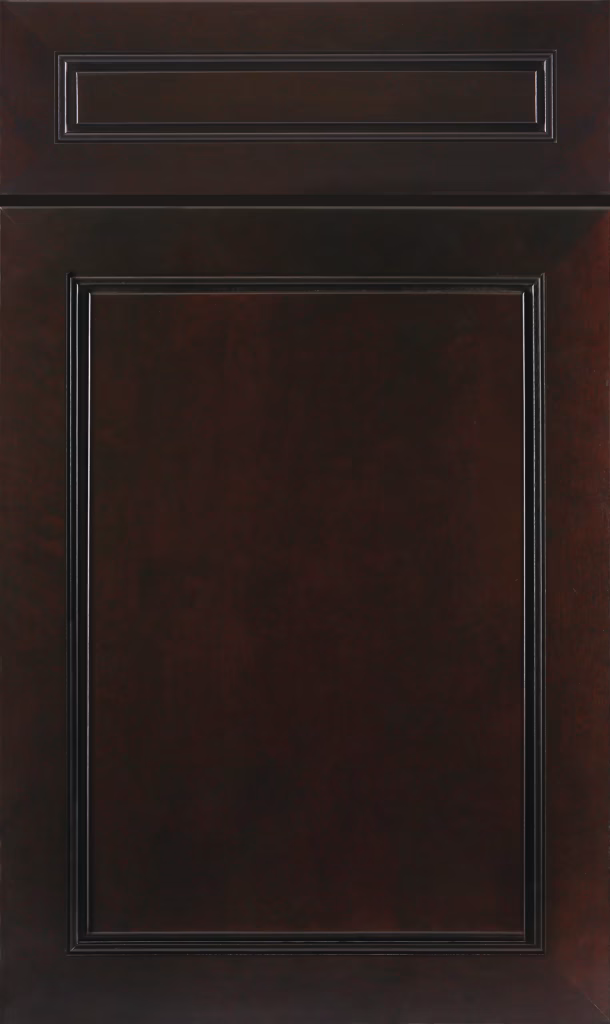 Espresso cabinet door sample in near-black brown finish