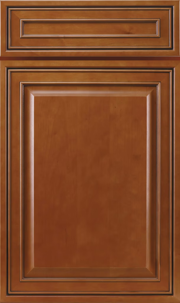 Mocha cabinet door sample in reddish-brown finish